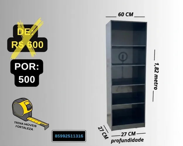 estante multiuso expositor  MDF preto organizador 