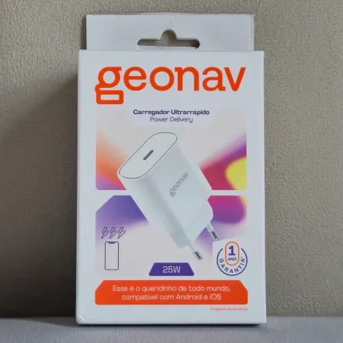 Geonav - Fonte Carregador Ultrarrápido 25W Power Delivery (Cabo não incluso)