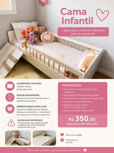 Cama infantil Montessoriana De Solteiro Com Escada E Escorrega Branca