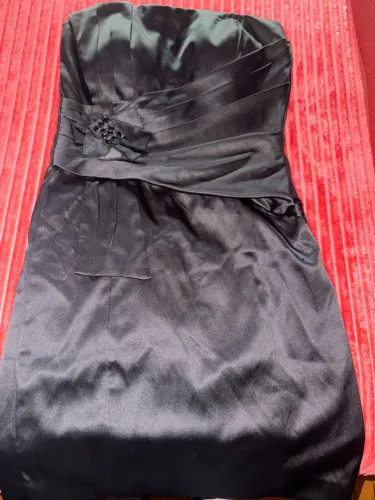 VESTIDO PRETO EM CETIM NOVO DE FESTA