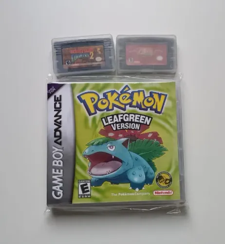 Kit 3 Jogos GBA Zelda The Minish Cap + Donkey Kong Country 2 + Pokémon Leafgreen