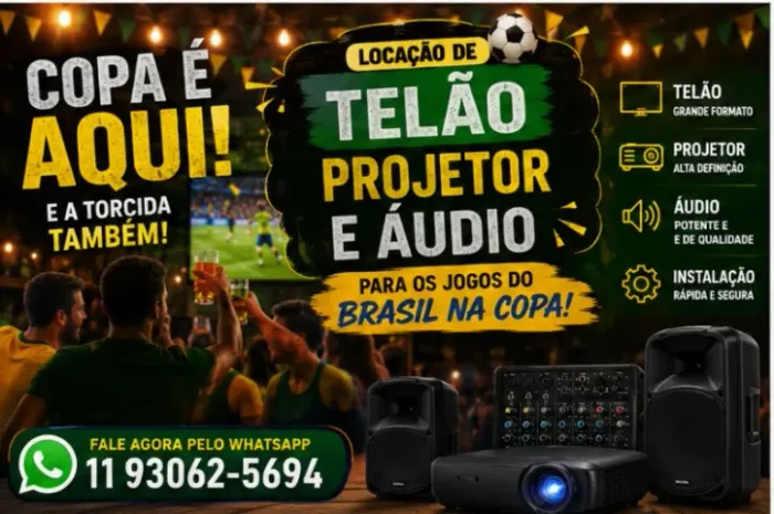LOCAÇÃO DE TELÃO PARA OS JOGOS