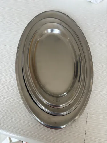 Jogo três travessas aço inox