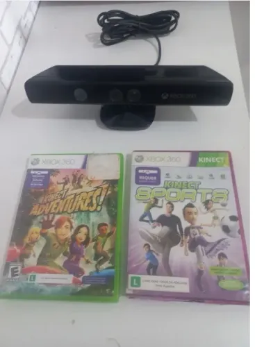 Kinect XBox 360 + 2 Jogos Originais / Garantia