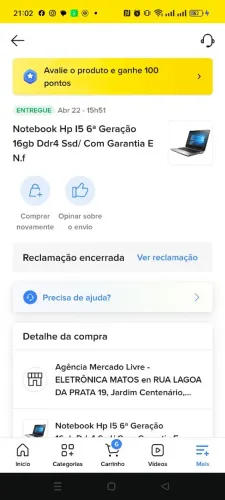 NOTEBOOK HP INTEL I5