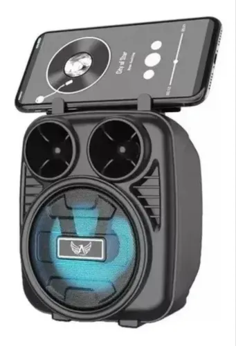 Caixinha de Som Bluetooth Recarregável USB  SD  MP3 Cor Rocha Bivolt