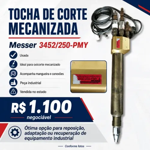 Tocha de Corte Mecanizada Messer 3452/250-PMY ? Oxicorte Industrial