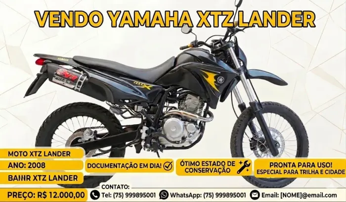 Lander X 250c <br>Documentação em dias, só transferir. <br>Contato *01