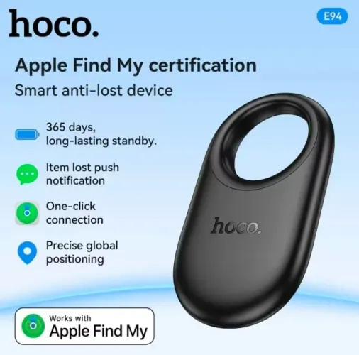 Rastreador air tag (Hoco E94) compatível com iPhone Find My (iPhone e iPad)