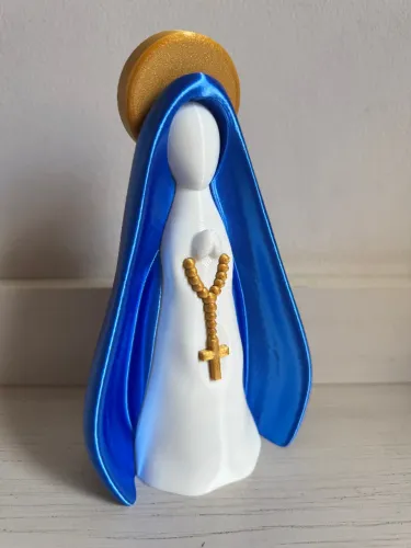 Estátua Virgem Maria 20 Cm Artesanal Decorativa 3D Religião