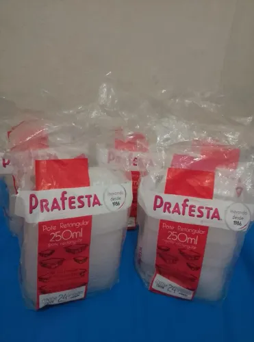 Embalagem pote retangular (120 unidades)