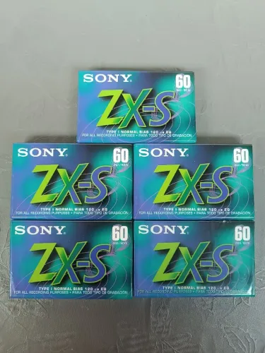Fita cassete K7 Sony ZX-S 60 lote 5 fitas virgens