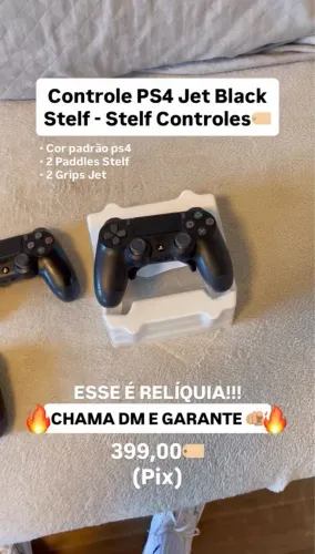 Controle Personalizado de PS4 Jet Black Stelf - Original (EM PERFEITO ESTADO)