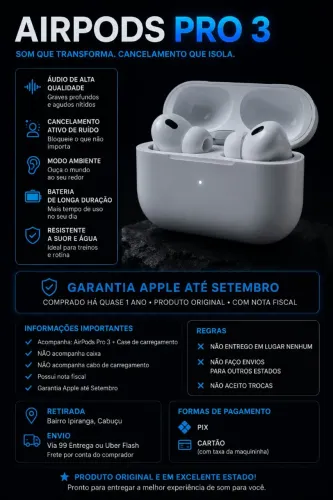 Airpods Pro 3 (Leia a Descrição)