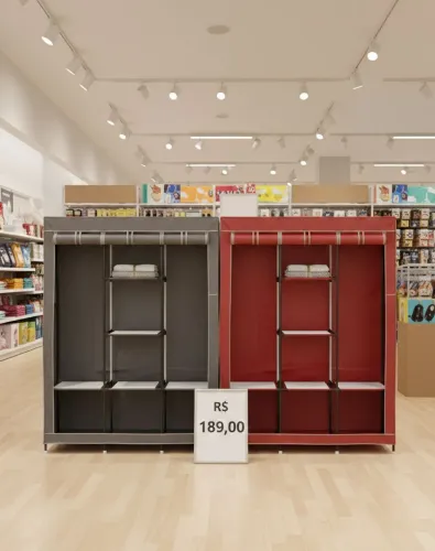 Guarda Roupa Portátil Funcional com Excelente Espaço Interno