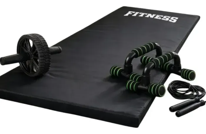 Colchonete Academia Barra Flexão Roda Abdominal Corda Pular