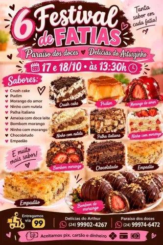 Festival bolo de fatias