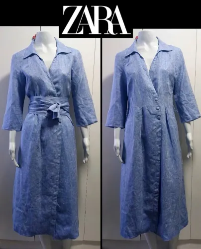 ZARA vestido longo azul