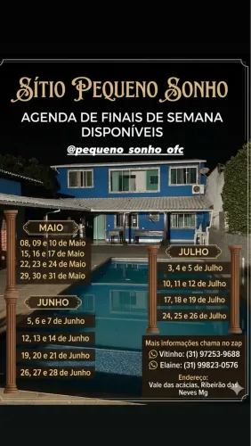 Alugo sítio pra final de semana