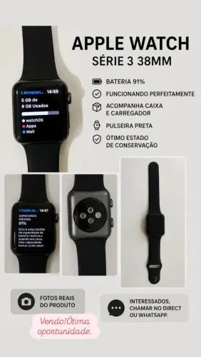Relógio Apple Whatch série 3 38mm