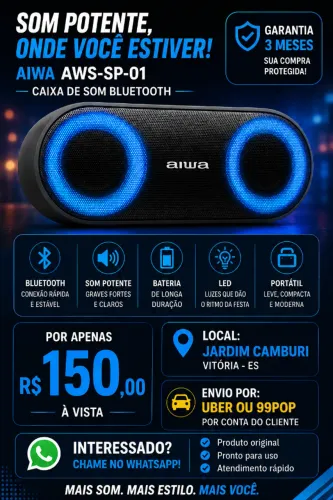 {Caixa de som bluetooth - AIWA(AWS-SP-01)}