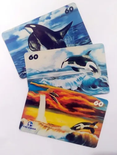 Cartões Telefônicos Telemar - Série Orcas -  2000 - Lote com 3 Unidades