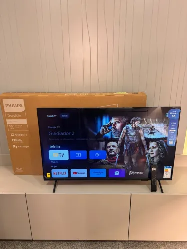 (PEGO TV MENOR) TV SMART 50 Polegadas Google TV 4K