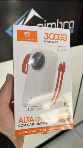 Carregador Portátil Power Bank Hmaston 30000mah Yd66 30 mil Carga Rápida Cabos - Coimbra