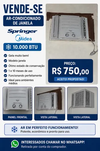 Ar-condicionado Springer Midea 10.000 BTUs