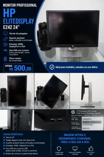 Monitor 24" com base giratória