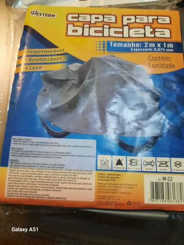 Capa para bicicleta 2m X 1m X 0,075