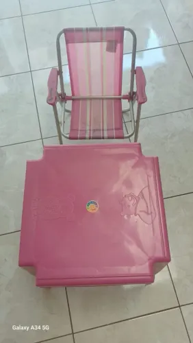 CONJUNTO INFANTIL - MESA + CADEIRA DE PRAIA