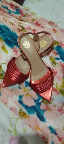 Sandália vermelho salto 5cm