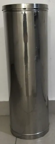 Lixeira Comercial Em Aço Inox 30 Litros (23x70 cm) - Aro Aberto