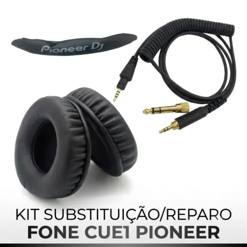 Kit reparo fone Pioneer cue 1 espuma cabo e capa do arco