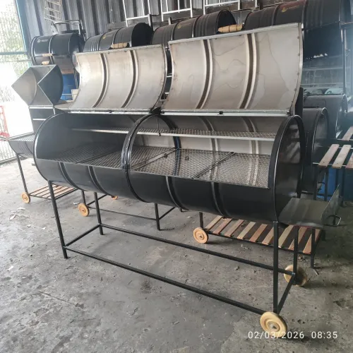 Churrasqueira de tambor duplo profissional para venda de assados e eventos