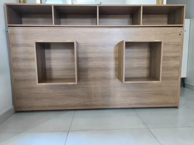 Cama Retratil Horizontal Solteiro Amêndoa (obs: da para retirar montada)
