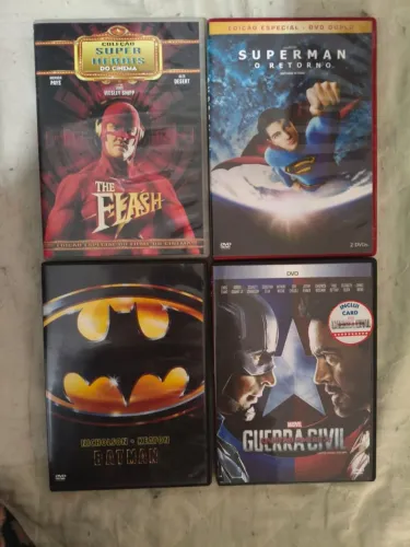 4 Dvd's de super heróis 