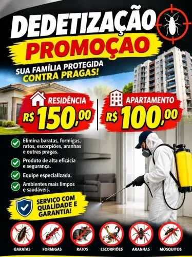 Dedetização promoção residencia e apartamento