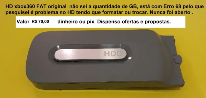 HD xbox360 FAT original lacrado ATENÇÃO