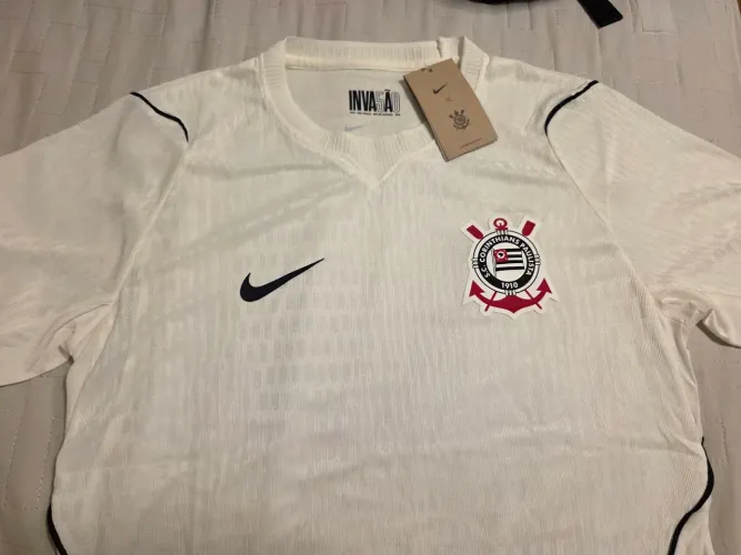 Camisa Corinthians branca 2026 modelo jogador tamanho GG veste G