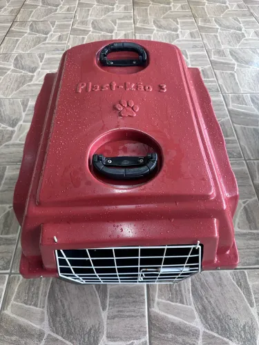 Caixa de Transporte Pet N.º 3 Plast kão com Rodinhas - Higienizada