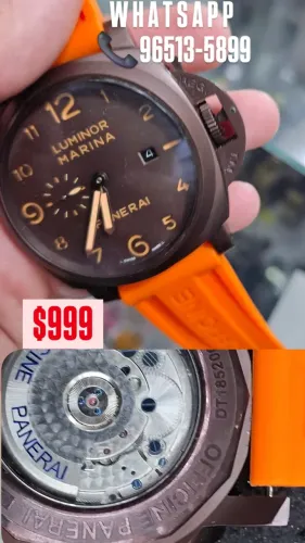 Relógio PANERAI LUMINOR MARINA AUTOMÁTICO PULSEIRA LARANJA