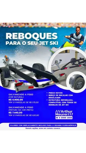 REBOQUES JET SKI GALVANIZADOS A FOGO!