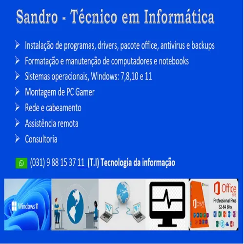 1. Formatação de Notebooks & Computadores: (Serviço Com Garantia)