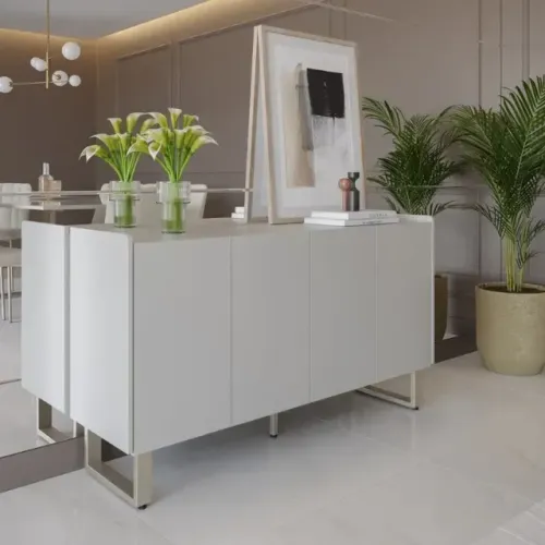 Buffet Provincia Arcadia 137 cm - Off White Fosco c/ Champanhe