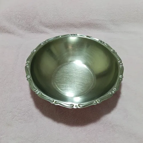 Saladeira antiga Bowl tigela aço inox