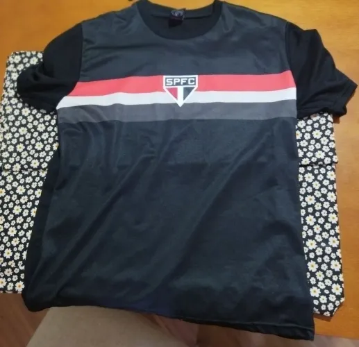 Camisa Oficial Licenciada São Paulo FC Preta Faixas Tam G
