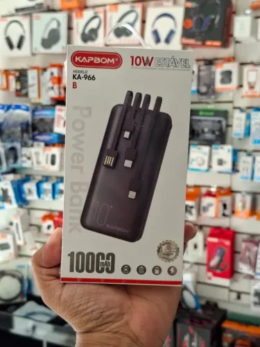 Carregador portátil 10.000 mAh com cabos - entrega em slz e região