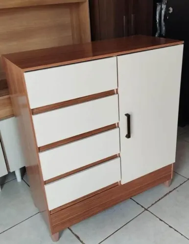 Cômoda Sapateira 4 Gavetas 1 Porta com Pés (Novo) Entrega Grátis!
